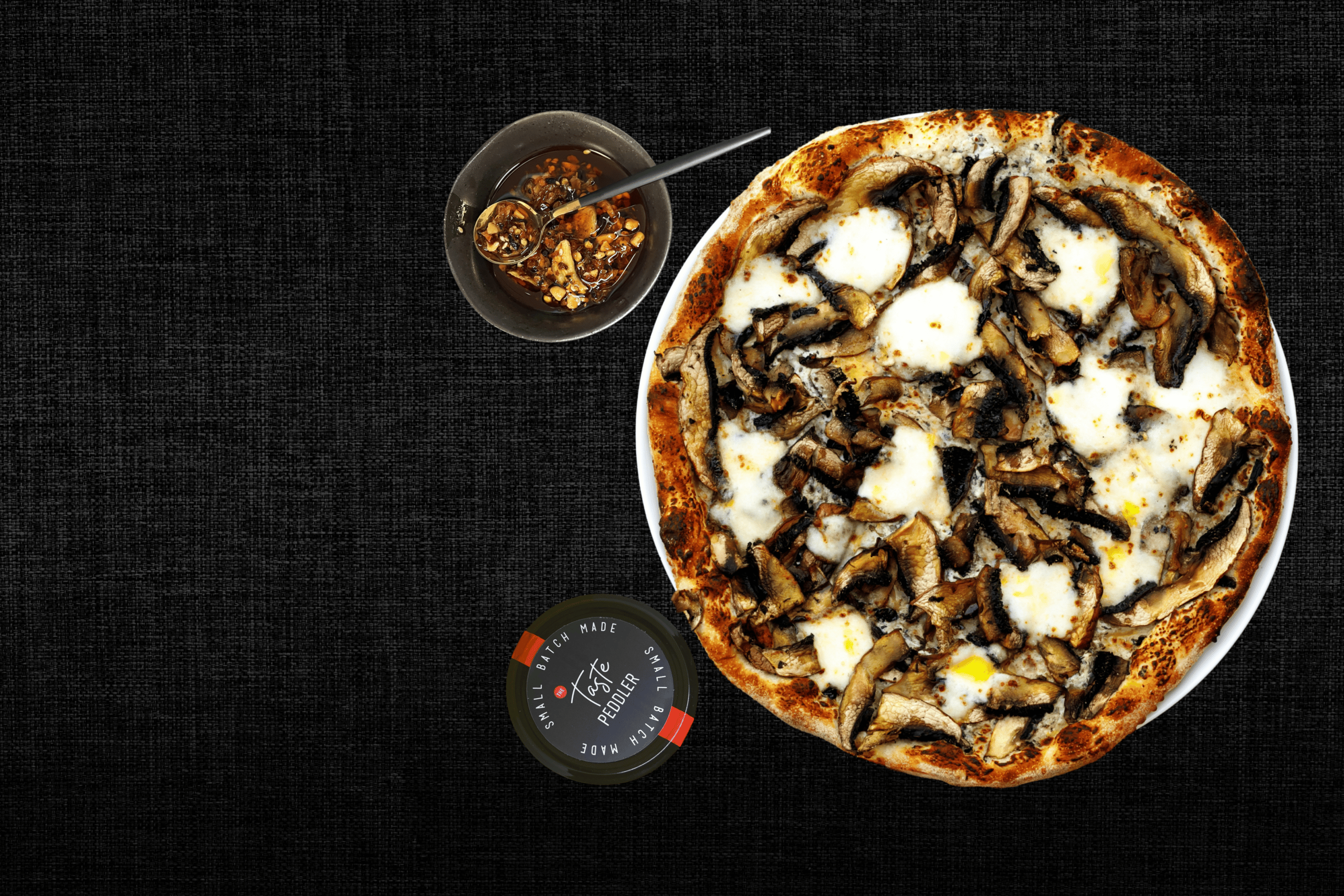 Mushroom Pizza with Taste Peddler Chilli Crisp
